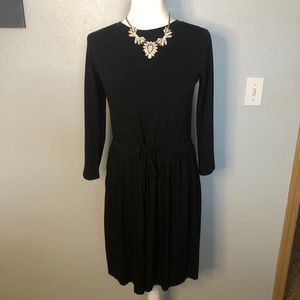 J Jill Women’s Sz XS NWT Black Tie Waist Dress